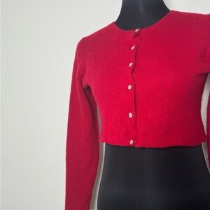 Wendy B 100% Cashmere Cropped Cardigan (Size XL)